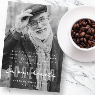 Carte De Remerciements Mémorial pour toujours dans nos coeurs Photo moder