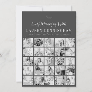 Carte De Remerciements Mémorial Simple Moderne Minimaliste 25 Photo