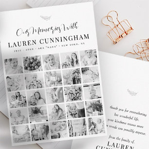 Carte De Remerciements Mémorial Simple Moderne Minimaliste 25 Photo