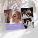 Carte De Remerciements Memories Made With Love Wedding Lilac Photo<br><div class="desc">Modern and elegant wedding thank you photo card featuring a text that says "Memories made with love." You can add another photo on the back with a message. Lilac.</div>