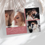 Carte De Remerciements Memories Made With Love Wedding Pink Multi Photo<br><div class="desc">Modern and elegant wedding thank you photo card featuring a text that says "Memories made with love." You can add another photo on the back with a message. Pink.</div>