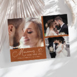 Carte De Remerciements Memories Made With Love Wedding Terracotta Photo<br><div class="desc">Modern and elegant wedding thank you photo card featuring a text that says "Memories made with love." You can add another photo on the back with a message. Terracotta.</div>