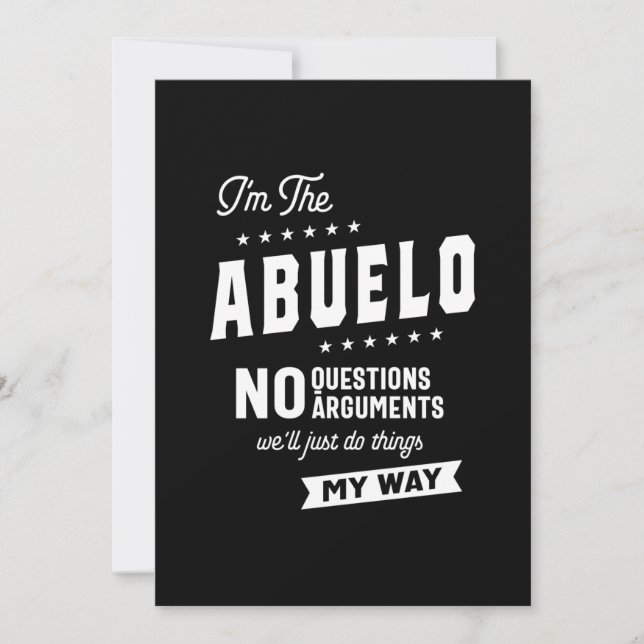 Carte De Remerciements Mens I'm The Abuelo No Questions Arguments (Devant)