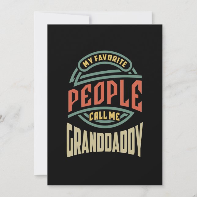 Carte De Remerciements Mens Mes Gens Favoris M'Appelent Granddaddy Cadeau (Devant)