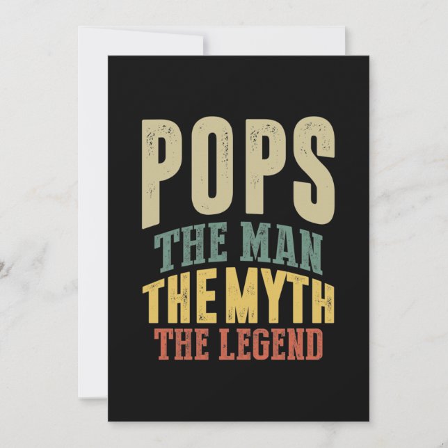 Carte De Remerciements Mens Pops L'Homme Mythe Légende Père Cadeau (Devant)