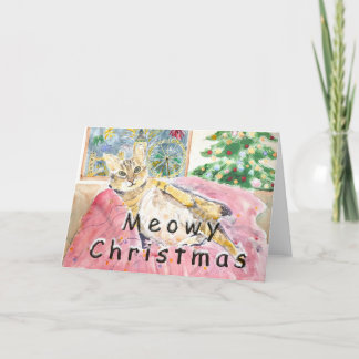 Carte De Remerciements Meowy Christmas cat à Londres