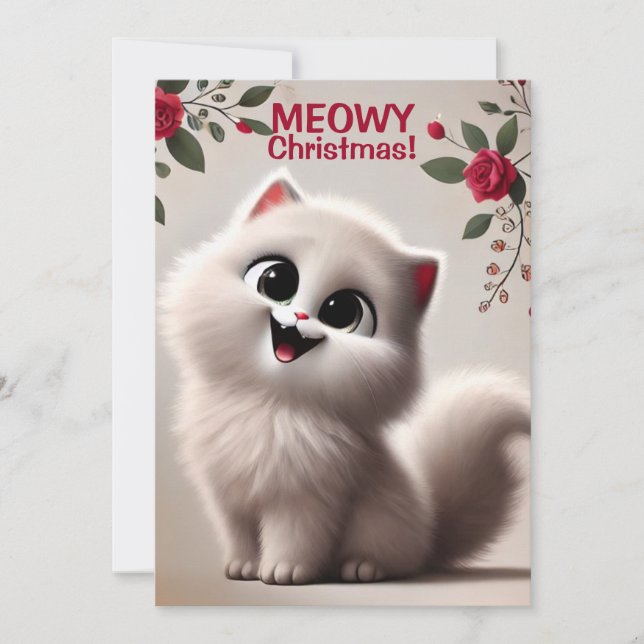 Carte De Remerciements Meowy Christmas Holiday Card (Devant)