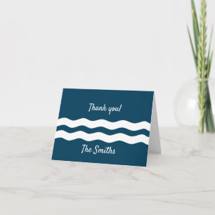Carte De Remerciements Mer minimaliste Vagues Côtière Nautique