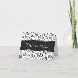 Carte De Remerciements "Merci !" 85e Motif numérique noir/blanc