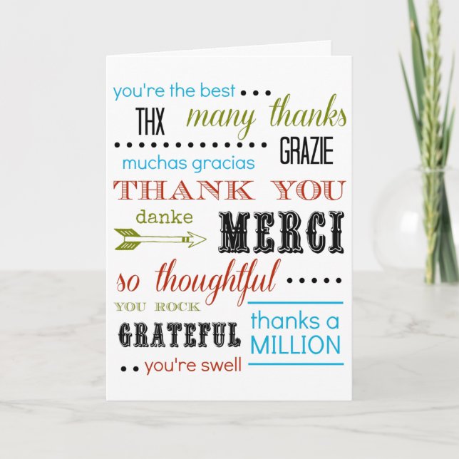 Carte de remerciements - Merci beaucoup (Devant)