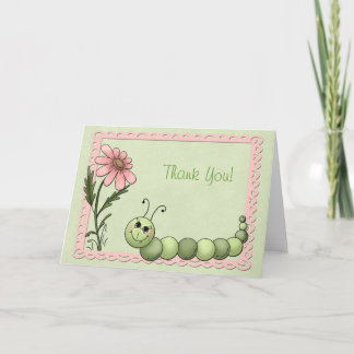 Carte De Remerciements Merci, Caterpillar, Rose Daisy