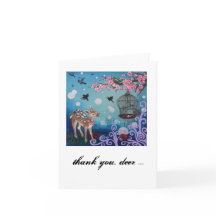 Merci, cerf commun. Carte, enveloppes blanches