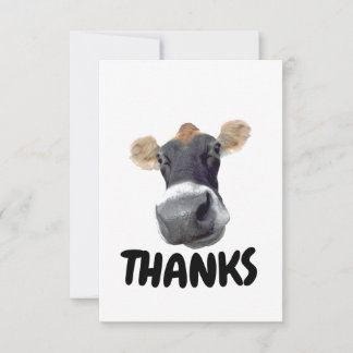 Carte De Remerciements Merci, Cow Face