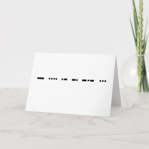 Carte De Remerciements "MERCI" - dans Morse Code Note Card
