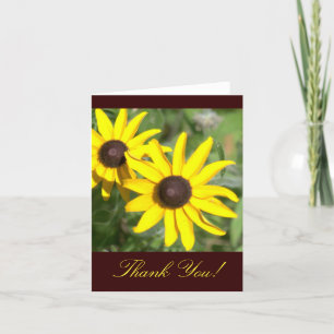Carte De Remerciements "MERCI" DES SUSANS AUX YEUX Brown, PHOTO FLORALE)