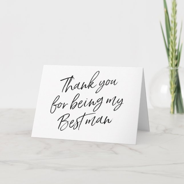 Carte De Remerciements "Merci d'être mon meilleur homme" (Devant)