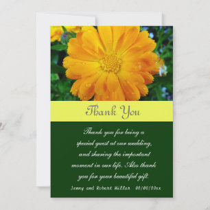 Carte De Remerciements Merci, fleurs jaunes de marguerite