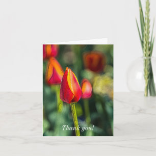 Carte De Remerciements Merci! Jardin de Tulipes texturé