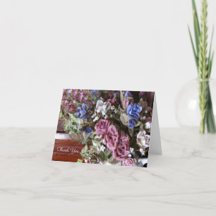 Carte De Remerciements Merci, Jolies Fleurs Vintages Personnalisées à l'i
