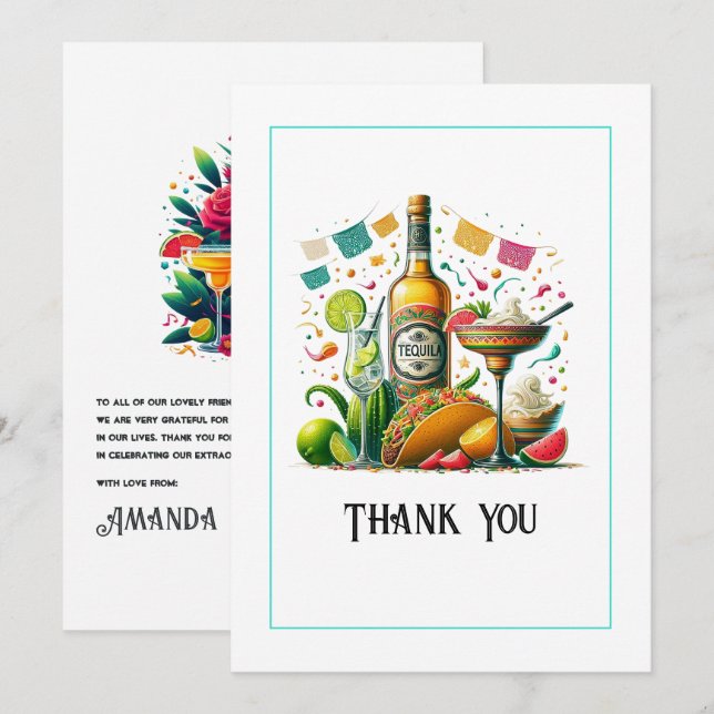 Carte De Remerciements “Merci, l'ami!” Fête-Fraîche (Devant / Derrière)