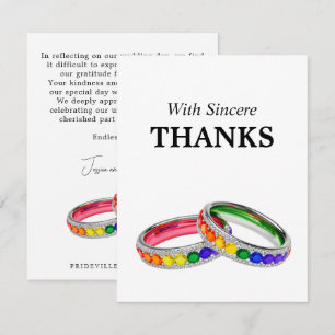 Carte De Remerciements 🌈Merci LGBTQ+ Entrelacé dans la Fierté