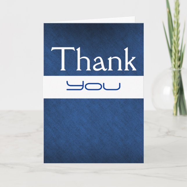 Carte De Remerciements "merci" mariage blanc bleu d'anniversaire (Devant)