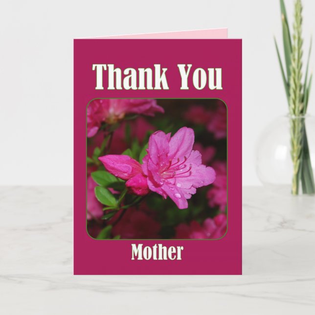 Carte De Remerciements Merci-mère Azalea rose vierge (Devant)