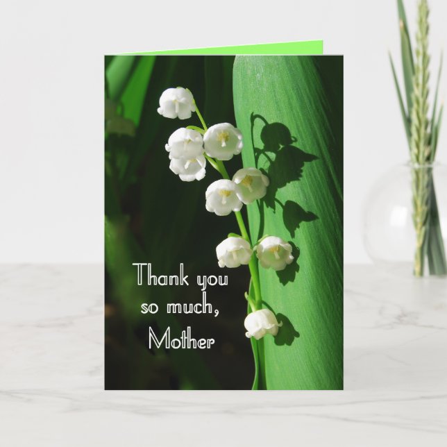 Carte De Remerciements Merci, Mère, Lily de la Vallée (Devant)