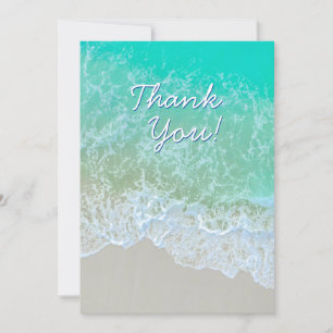 Carte De Remerciements Merci, Message personnalisé, Vagues de plage sarce