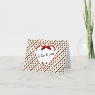 Carte De Remerciements "Merci" Roses rouges Photographie florale