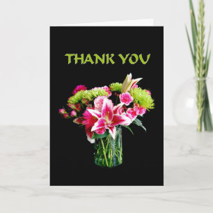 Carte De Remerciements Merci, Stargazer Lily Bouquet