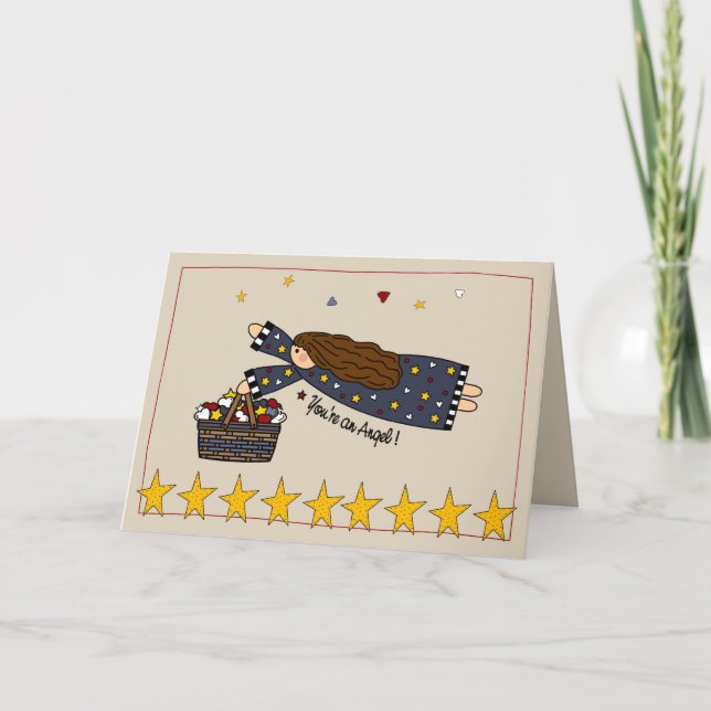 Carte De Remerciements Merci, tu es un ange (Devant)