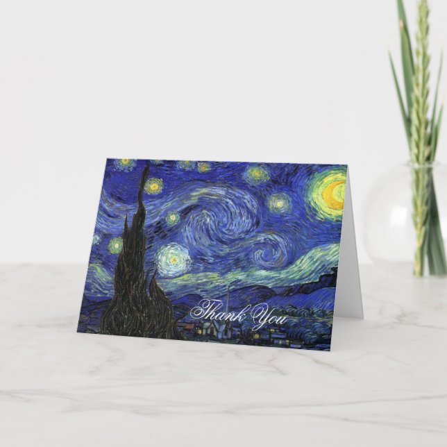 Carte De Remerciements Merci. Vincent van Gogh, Starry Night (Devant)