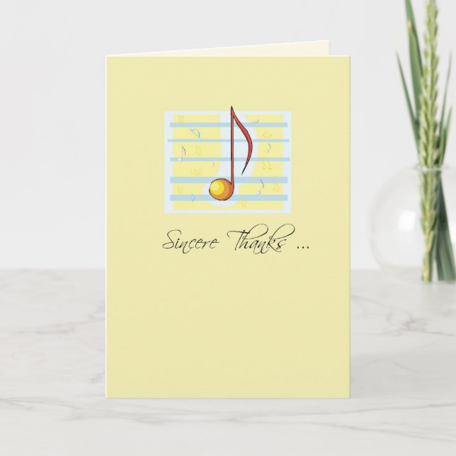Carte De Remerciements Merci, Yellow Note (Devant)