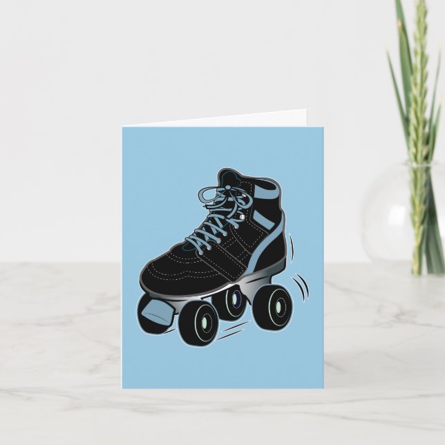 Carte De Remerciements Mercis de Rollerskate de venir à la partie et au (Devant)