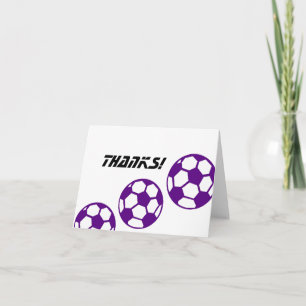 Carte De Remerciements Mercis pourpres de ballons de football