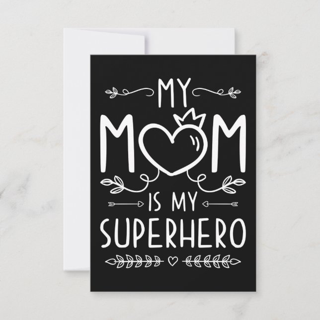 Carte De Remerciements Mère Cadeau Ma Mère Est Mon Superhéros (Devant)
