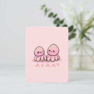 Carte De Remerciements mère pieuvre rose mignonne