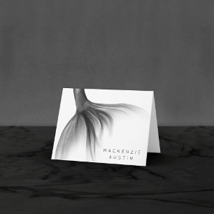 Carte De Remerciements Mermaid Chrome Tail   Silver Faux Shimmer Personna