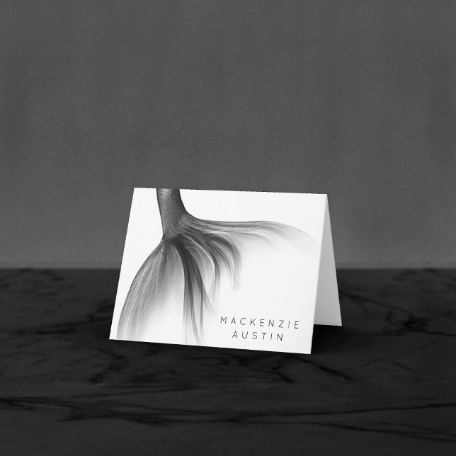 Carte De Remerciements Mermaid Chrome Tail | Silver Faux Shimmer Personna (Créateur téléchargé)