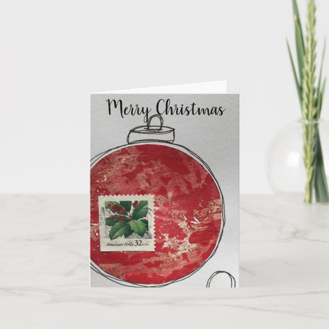 Carte De Remerciements Merry Christmas Card - hand drawn ornament 2020-13 (Devant)