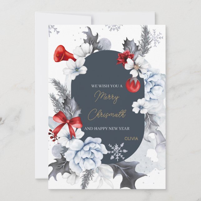 Carte De Remerciements Merry Christmas happy new year card (Devant)