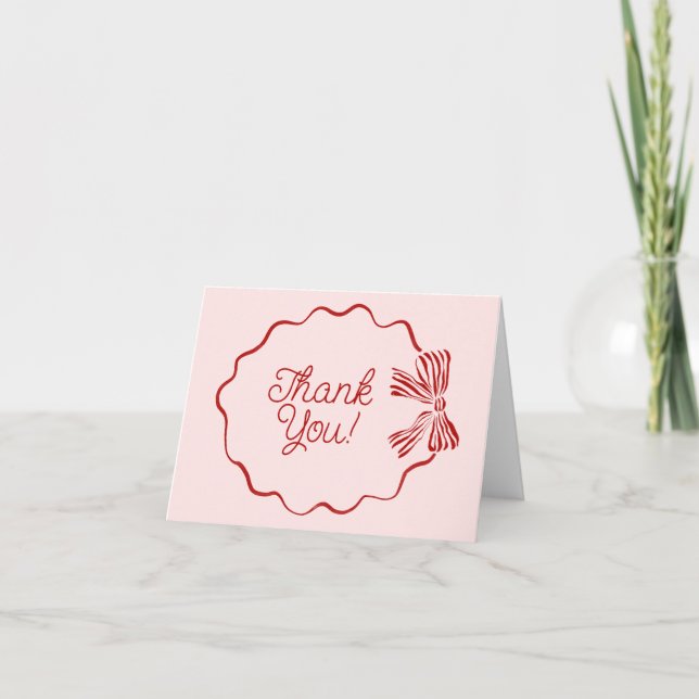 Carte De Remerciements Merry Little Baby Shower Thank You Card with Bow (Devant)