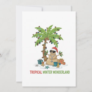 Carte De Remerciements Merveilleux hiver tropical Noël drôle