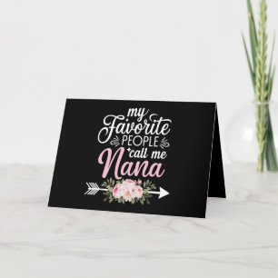 Carte De Remerciements Mes personnes préférées m'appellent Nana Fleurs de