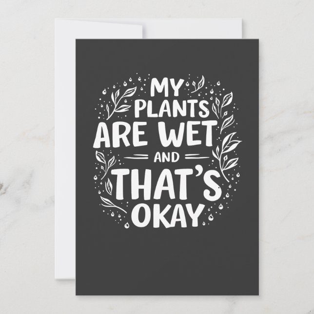 Carte De Remerciements Mes Plantes sont humides et c'est ok Gardening Lov (Devant)