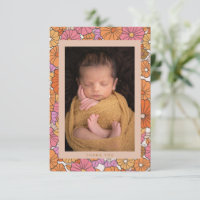 Message de Baby Shower Boho Orange Floral Deux Pho