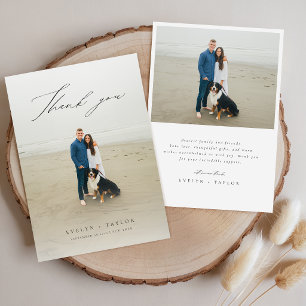 Carte De Remerciements Message de mariage avec superposition de photo de 