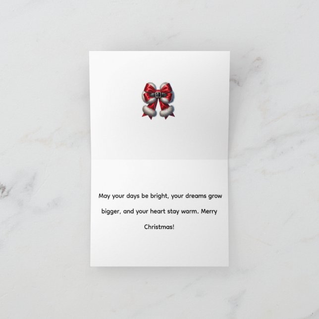 Carte De Remerciements Message de Noël Inspirant et Joyeux (Intérieur)