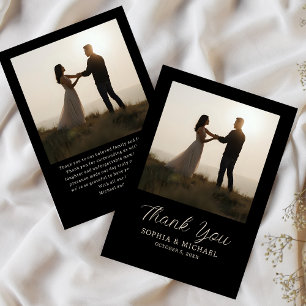 Carte De Remerciements Message de remerciement de mariage 2 photographies